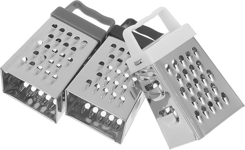 3Pcs Stainless Steel Kitchen Grater Set Multifunctional Vegetable Slicer Carrot Potato Cutter Handheld Black White Gray - Image 1